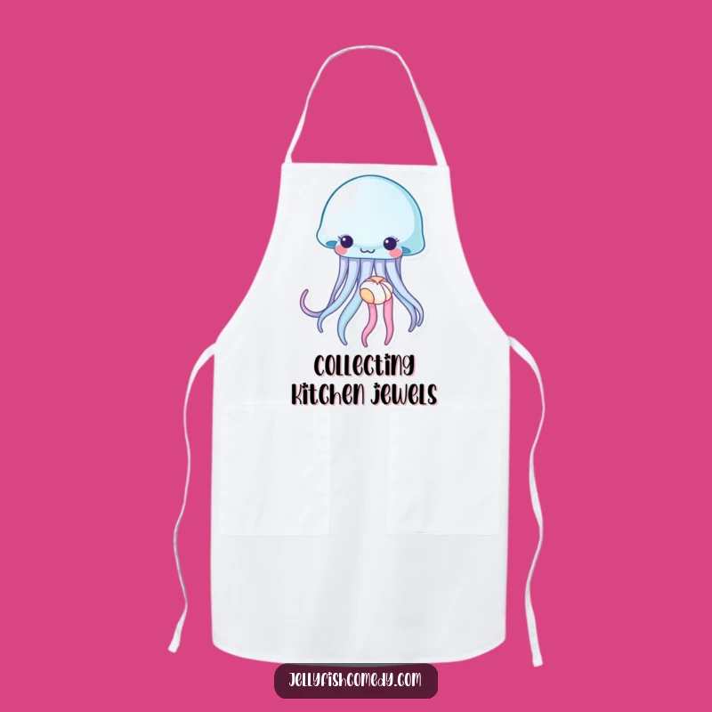 Funny Jellyfish Seashell Apron: Gentle Kitchen Charm & Chef Gift
