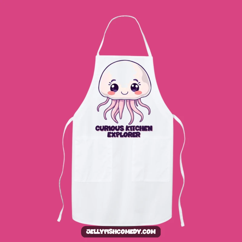 Funny Practical Joyful Jellyfish Apron, Curious Sea Creature Kitchen Wear, Gift Idea