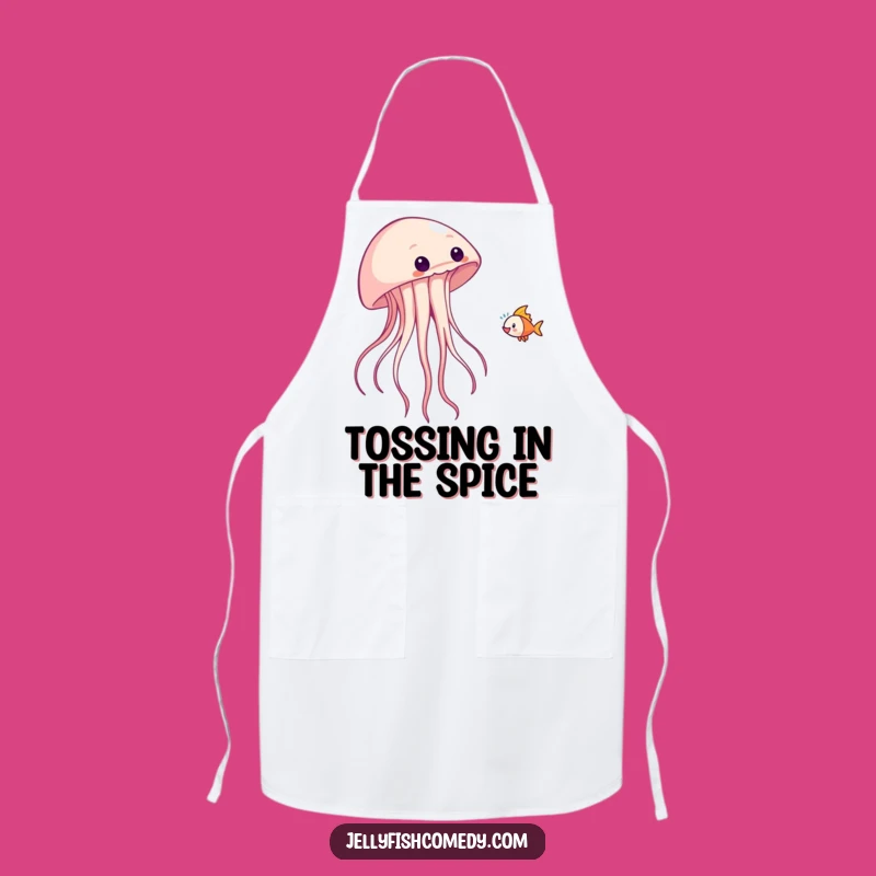 Funny Jellyfish Fish Toss Apron - Kitchen Playful Antics Chef Gift