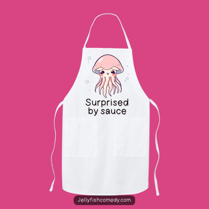 Funny Surprised Jellyfish Apron: Cook with Cute Embarrassed Humor!