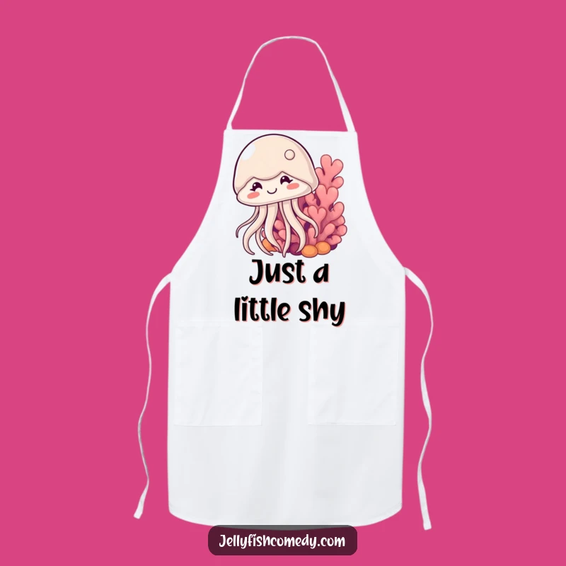 Funny Shy Jellyfish Apron: Cook with Cute Ocean Humor and Style!