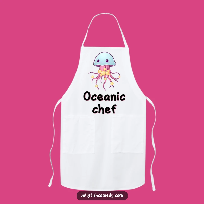 Funny Jellyfish Pearl Apron: Cook with Elegant Underwater Charm