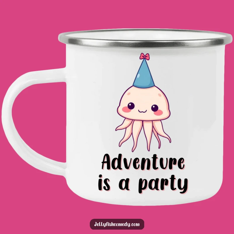 Funny Jellyfish Party Hat Camping Mug: Adventure Fuelled By Laughs