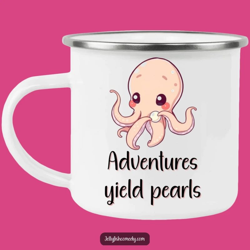 Adventure Funny Tentacled Being Pearl Camping Mug, Outdoor Gift