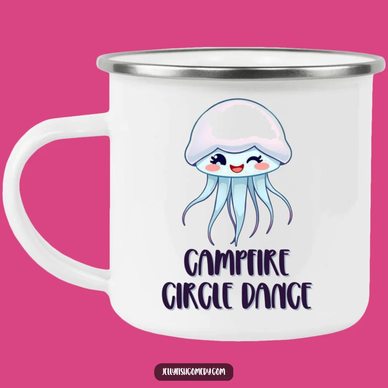 Funny Winking Jellyfish Camping Mug - Spin Your Way Through Adventure