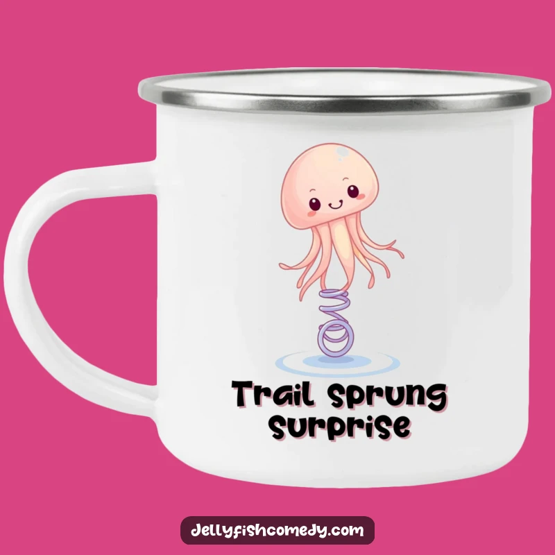 Funny Bouncing Jellyfish Camping Mug: Springy Campfire Fun, Great Funny Gift