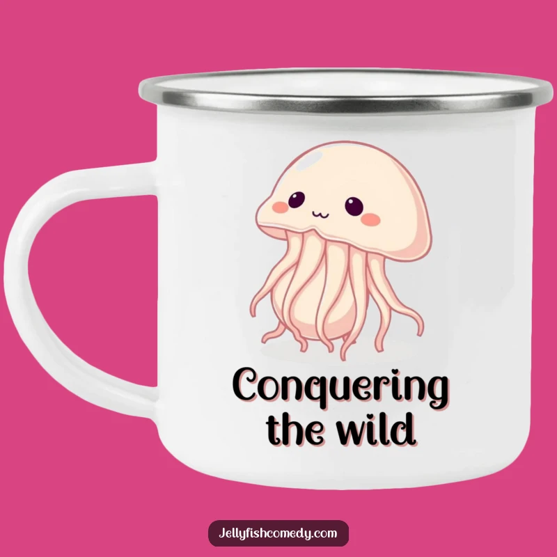 Funny Determined Jellyfish Camping Mug: Conquer the Outdoors