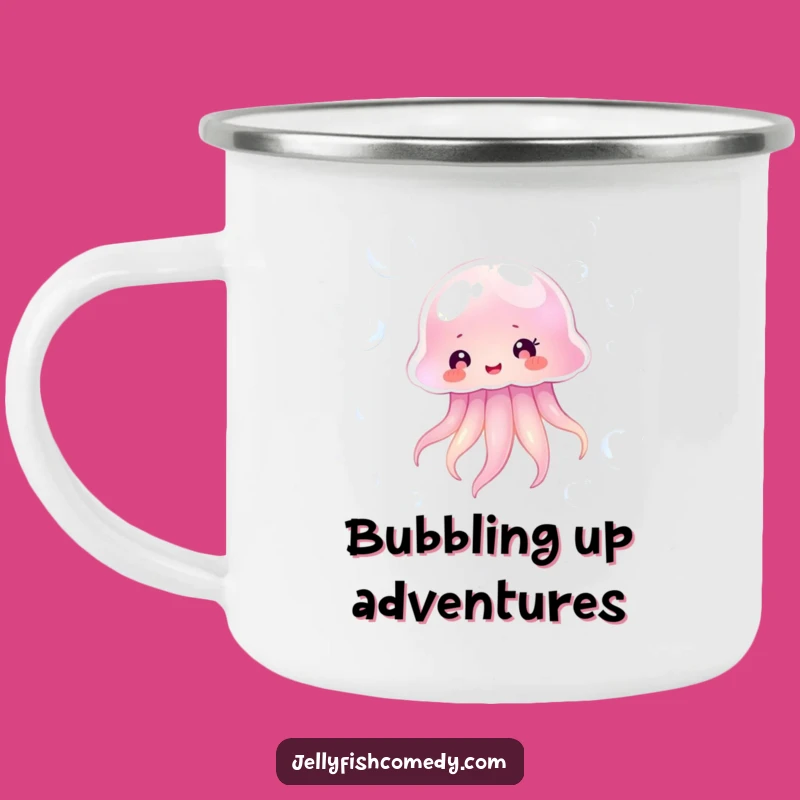 Funny Jellyfish Bubble Camping Mug: Your Hilarious Companion for Lakeside Adventures!