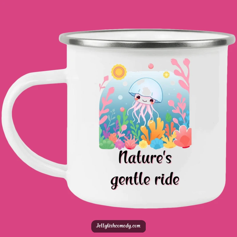 Funny Jellyfish Camping Mug: Underwater Plants & Peaceful Humor