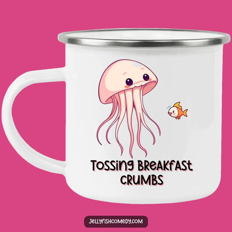 Funny Jellyfish Fish Toss Camping Mug - Outdoor Playful Antics Gift
