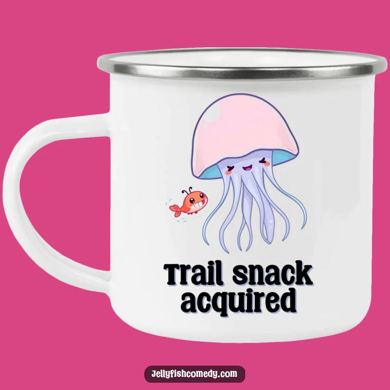 Funny Jellyfish Shrimp Chase Camp Mug - Adventure & Laughter!