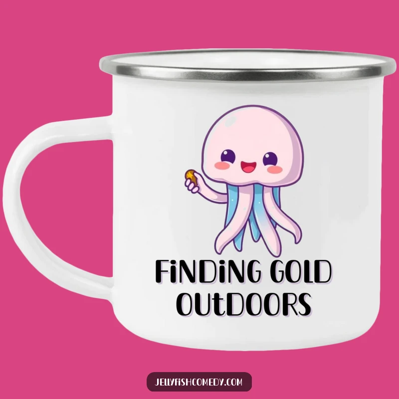 Funny Kawaii Jellyfish Treasure Camp Mug - Adventure Fuel for Outdoors!