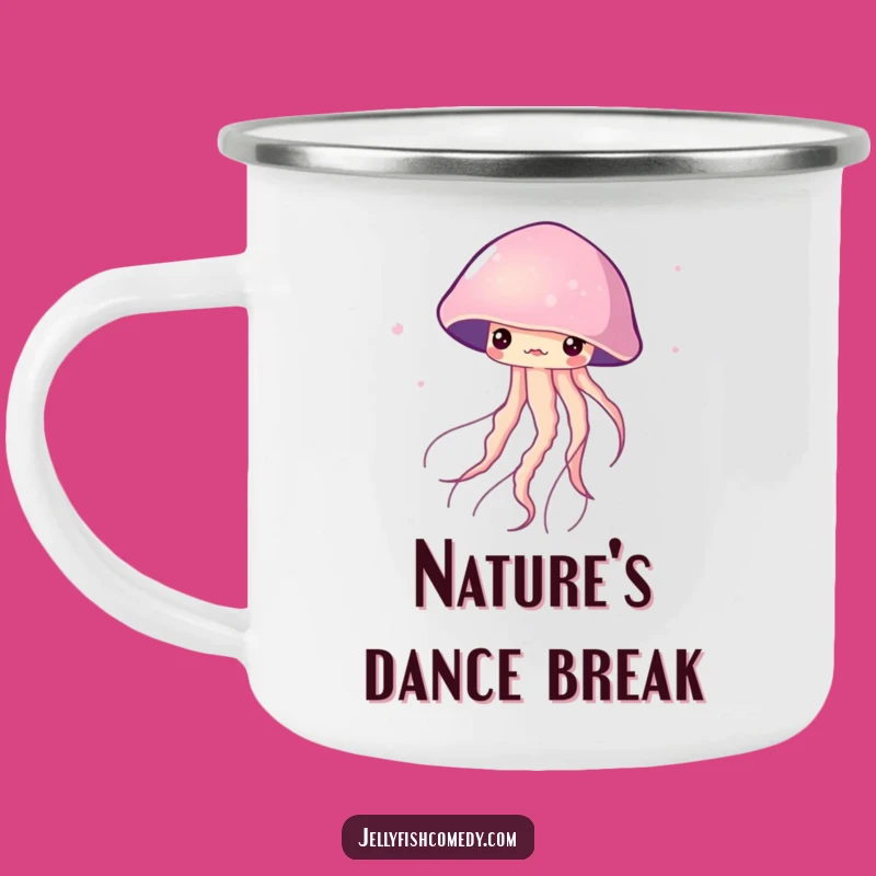 Funny Twirling Jellyfish Camping Mug: Graceful Campfire Fun, Great Funny Gift