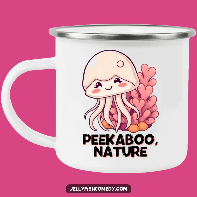 Funny Shy Jellyfish Camping Mug: Cute Ocean Humor for Your Adventures!