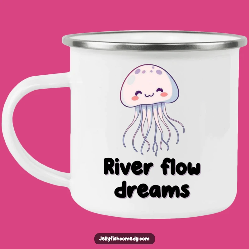 Funny Kawaii Jellyfish Camping Mug: Joyful Floating Creature for Outdoor Fun