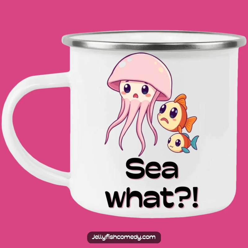 Funny Surprised Jellyfish Camping Mug - Adventure Fuel For Laughs