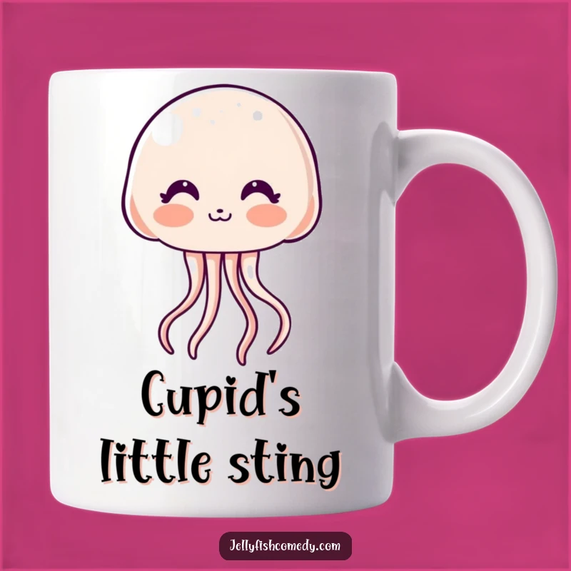 Funny Kawaii Jellyfish Kiss Mug: Shy Blush & Sweet Humor Gift