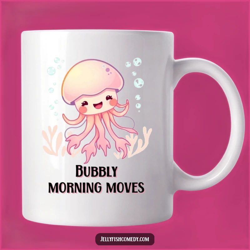 Funny Glee Jellyfish Dance Mug, Bubbly Sea Creature, Perfect Unique Gift