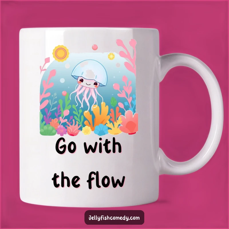 Funny Serene Jellyfish Mug: Underwater Plants & Joyful Drift Gift
