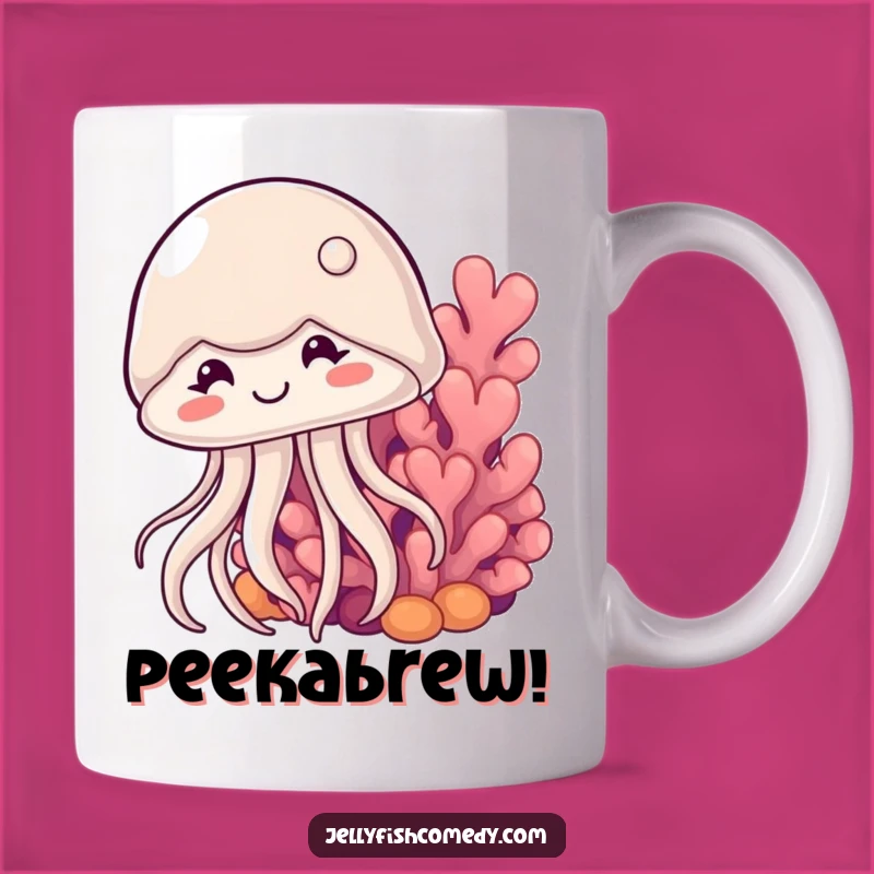 Funny Shy Jellyfish Mug: Adorable Humor, Perfect Underwater Pal Gift!