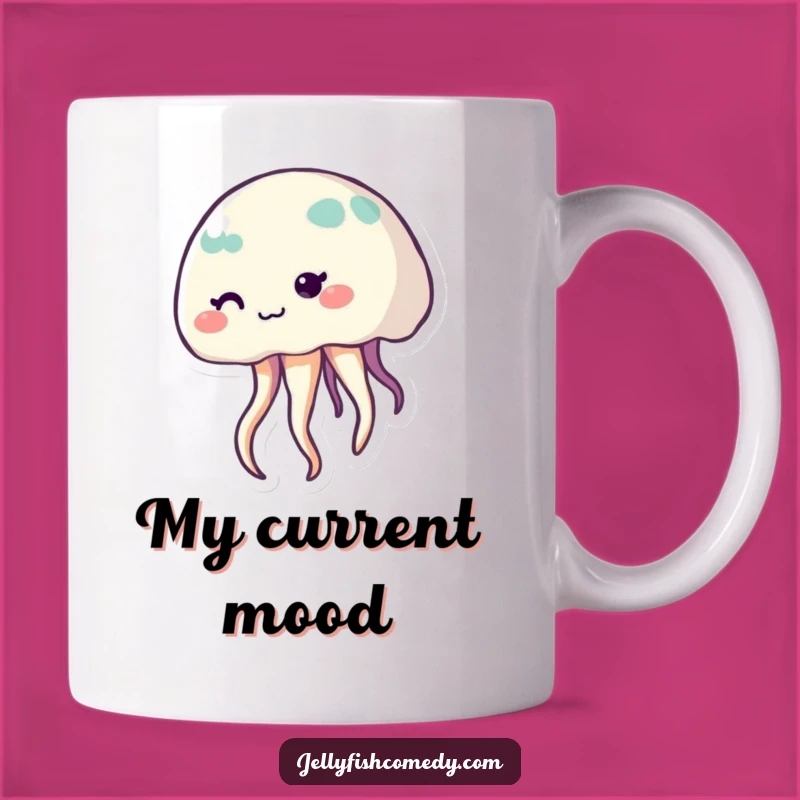 Funny Shy Jellyfish Mug, Cute Smiling Sea Creature, Perfect Unique Gift
