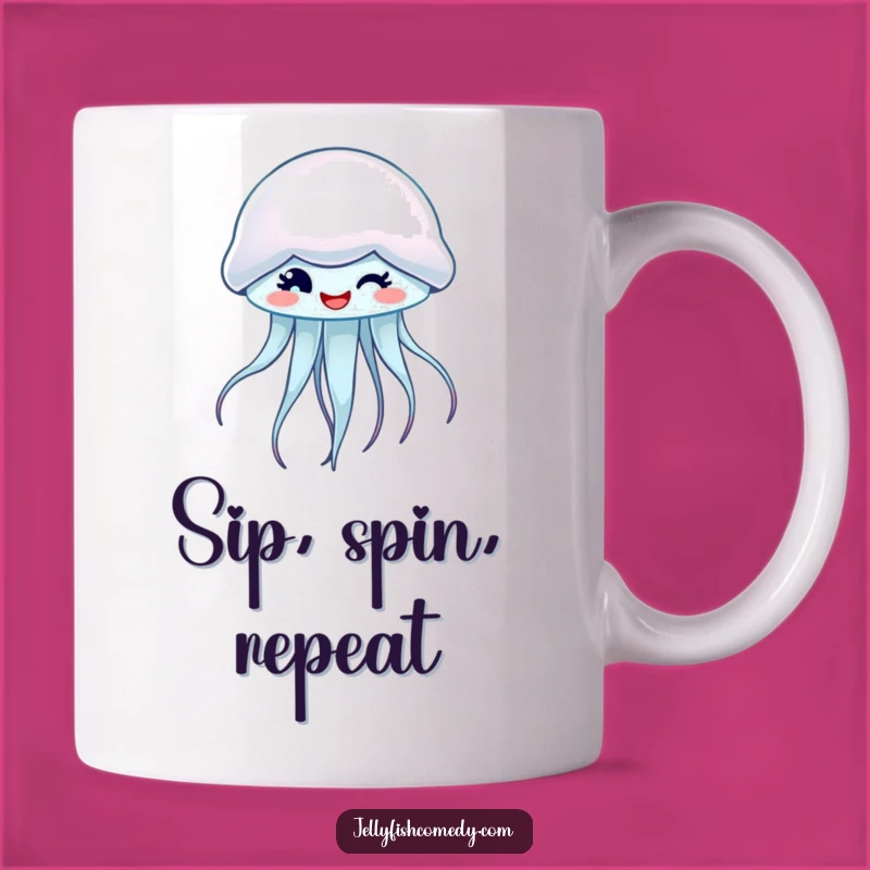 Funny Winking Jellyfish Mug - Spin Into Your Day With Smiles