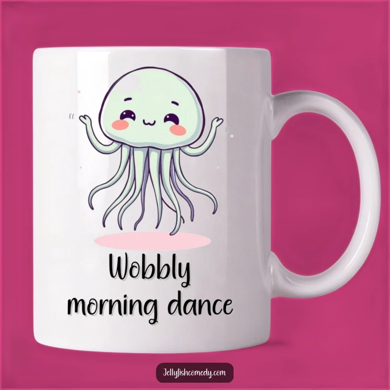 Funny Dancing Jellyfish Mug - Silly Wobbly Moves Undersea Fun Gift