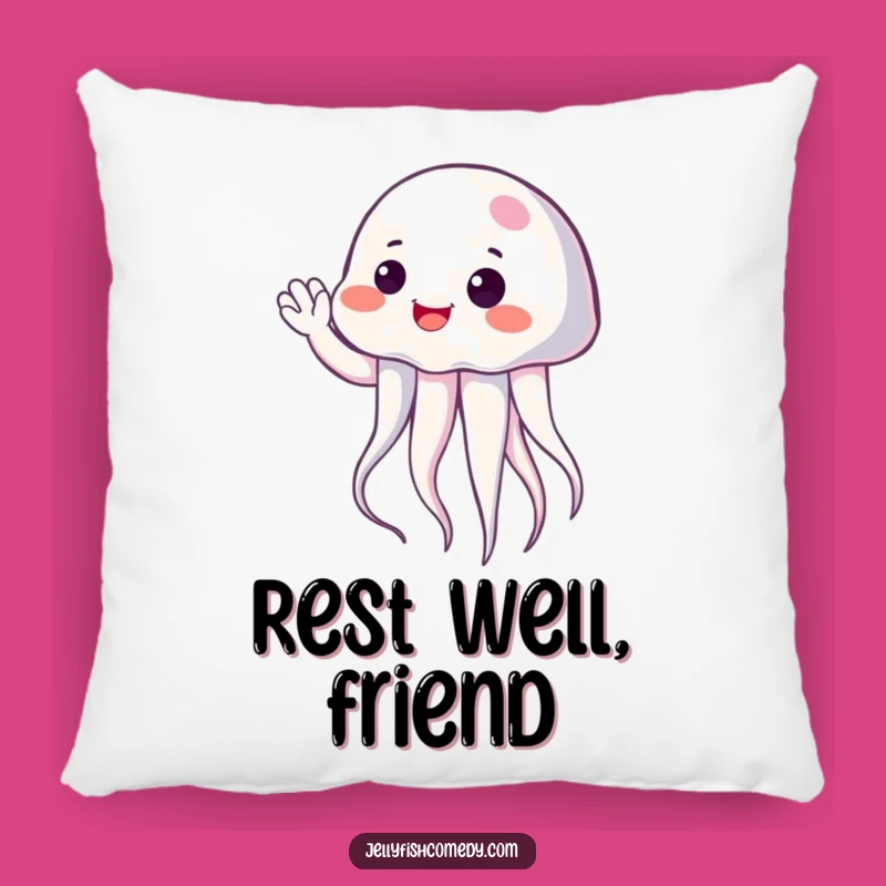 Funny Friendly Jellyfish Wave Pillow - Comfy & Cheerful Decor