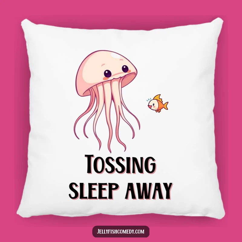 Funny Jellyfish Fish Toss Pillow - Cozy Playful Antics Cushion Gift