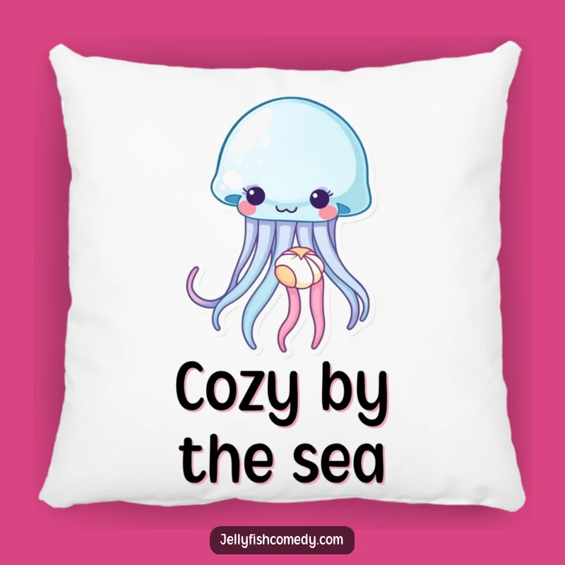 Funny Jellyfish Seashell Pillow: Comfy & Serene Sea Creature Accent Gift