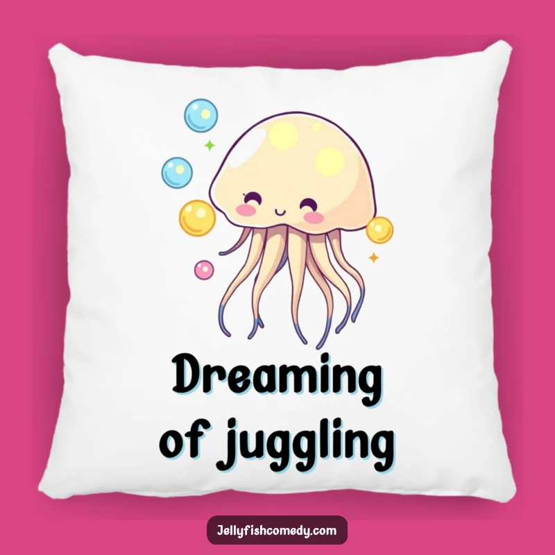 Funny Juggling Jellyfish Pillow - Cozy Glowing Orb Cushion Gift