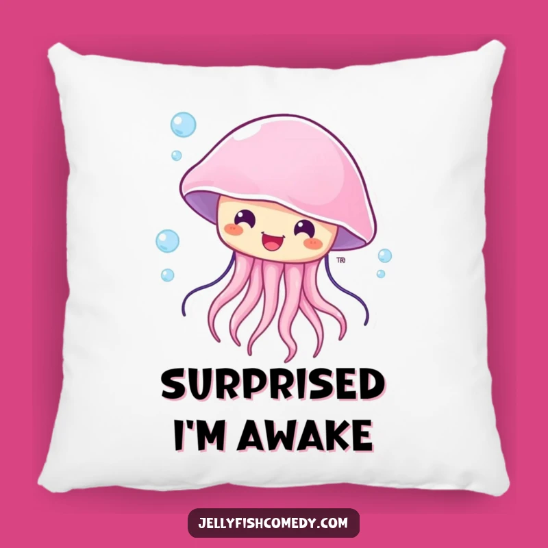 Funny Soft Surprised Jellyfish Pillow, Blown by Current Cushion, Gift Idea