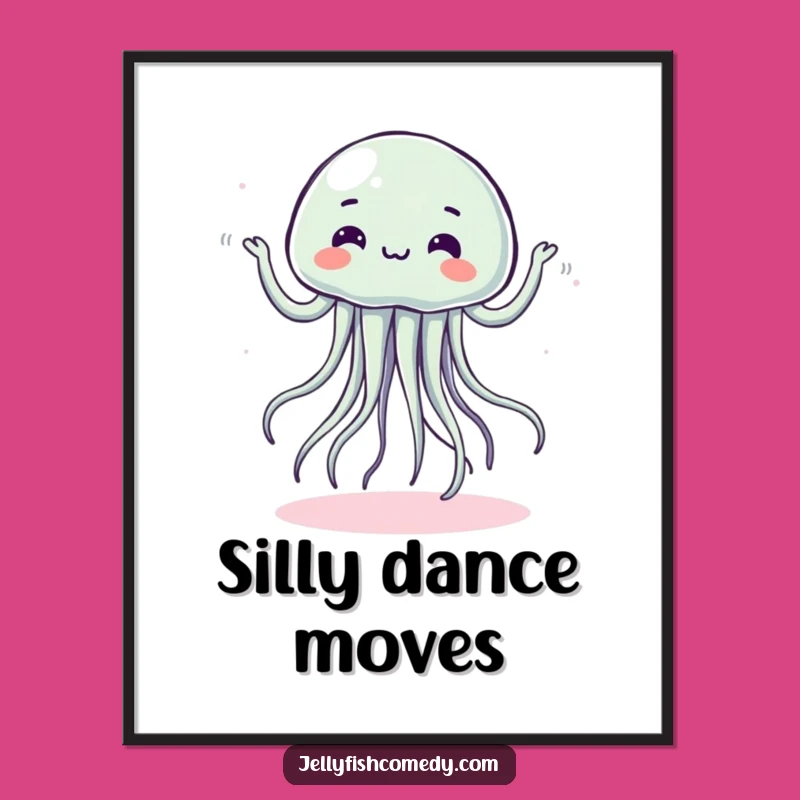 Funny Dancing Jellyfish Digital Art - Silly Wobbly Wall Decor Gift