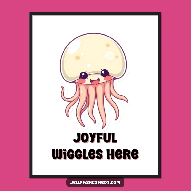 Funny Kawaii Jellyfish Digital Art: Giggling Tentacles, Instant Humorous Download