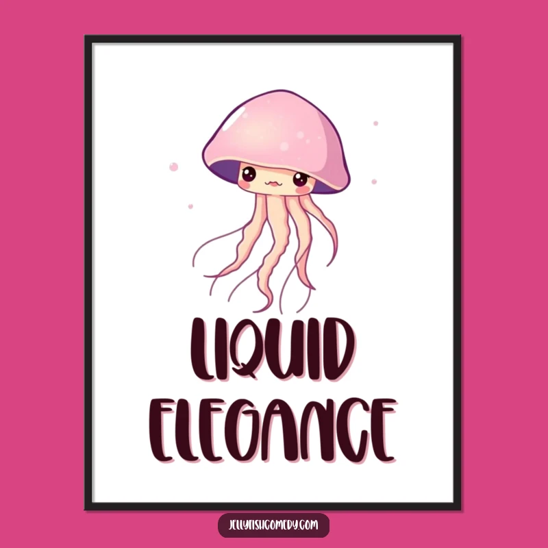 Funny Twirling Jellyfish Digital Art: Graceful Ocean Dance, Instant Elegant Decor