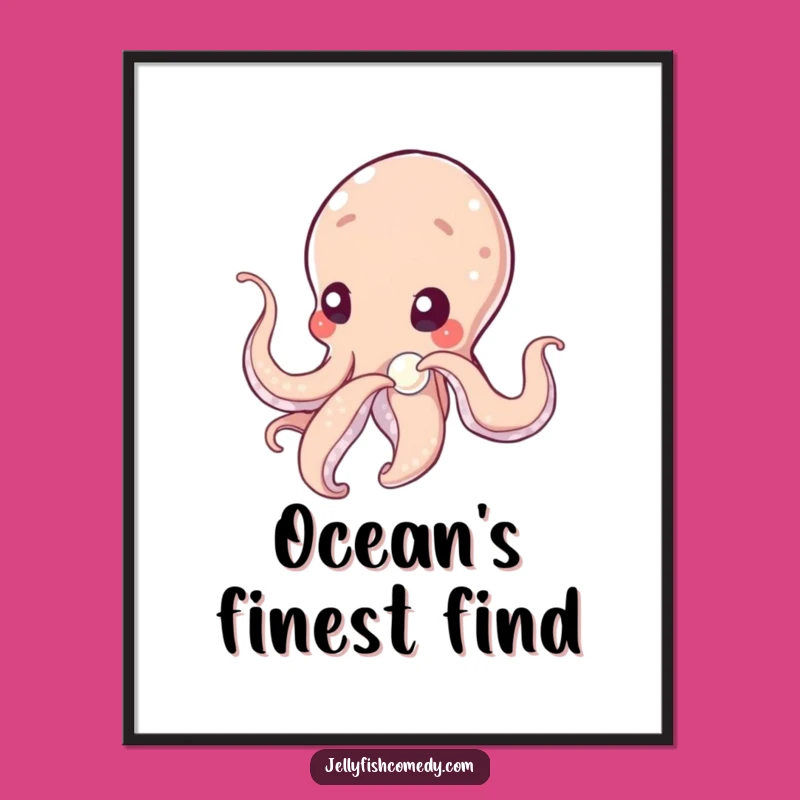Funny Tentacled Being Pearl Digital Art Print, Instant Contemplation Gift
