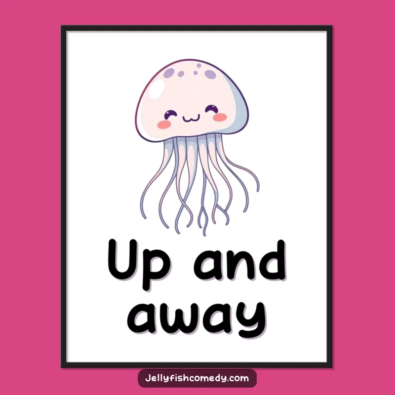 Funny Kawaii Jellyfish Digital Art: Joyful Floating Creature Art
