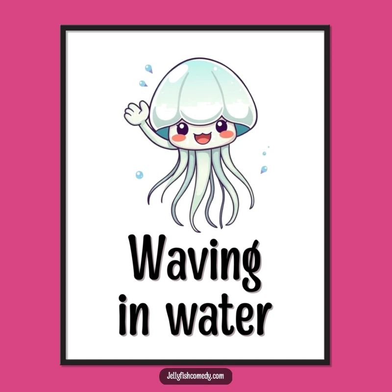 Funny Waving Jellyfish Digital Art: Instant Aquatic Energy