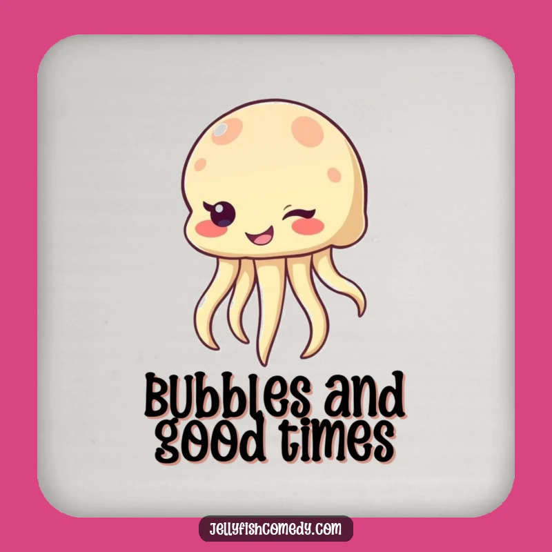 Funny Winking Jellyfish Coaster: Protect Surfaces with Sea Creature Sass