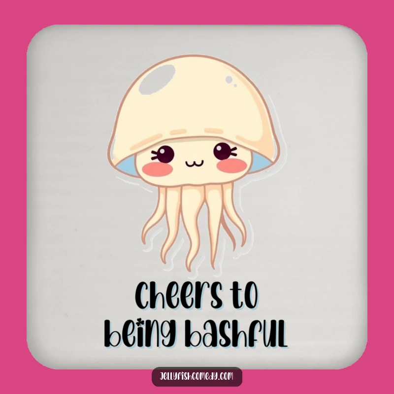 Funny Shy Jellyfish Blushing Coasters: Protect Surfaces with Sweetness