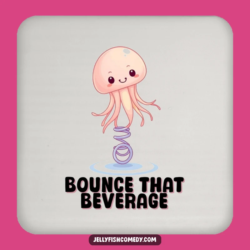 Funny Bouncing Jellyfish Drink Coasters: Springy Protection, Hilarious Table Decor, Funny Gift