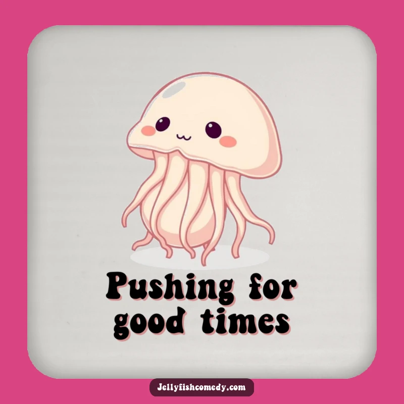 Funny Determined Jellyfish Coasters: Protect Surfaces with Grit