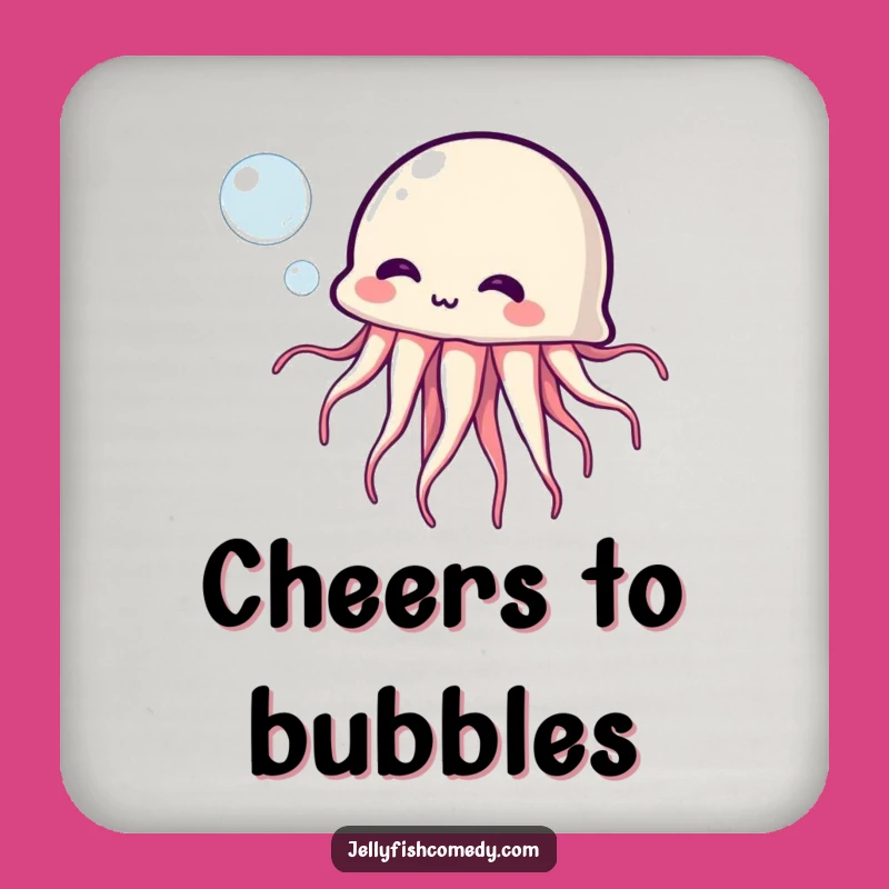 Funny Jellyfish Bubble Coaster: Whimsical Cartoon Set for Bubbly Protection