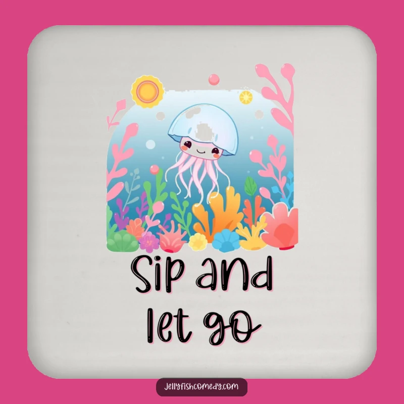 Funny Jellyfish Coaster: Underwater Plants & Serene Drift Decor