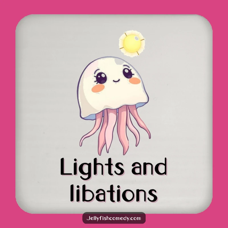 Funny Jellyfish Wonder Drink Coaster: Protect Surfaces with Hopeful Charm