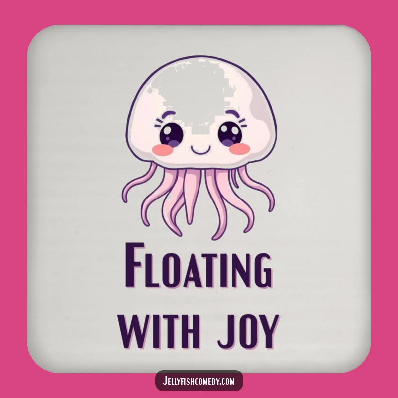 Funny Set of Joyful Jellyfish Coasters, Curious Sea Creature Drink Set, Gift Idea