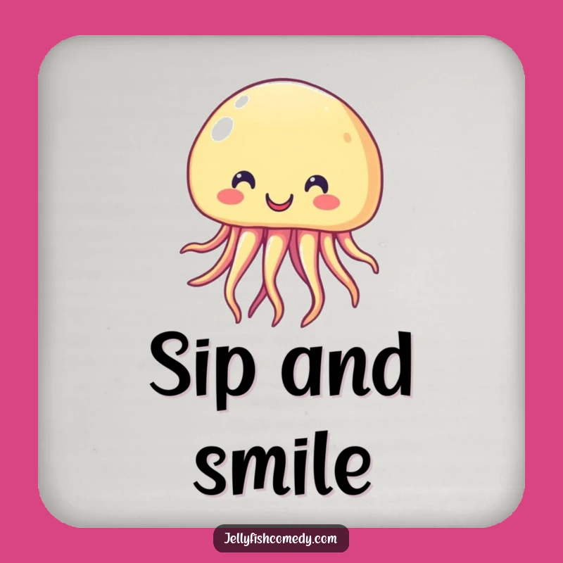Funny Smiling Jellyfish Drink Coasters: Cheerful Table Protection, Hilarious Home Gift