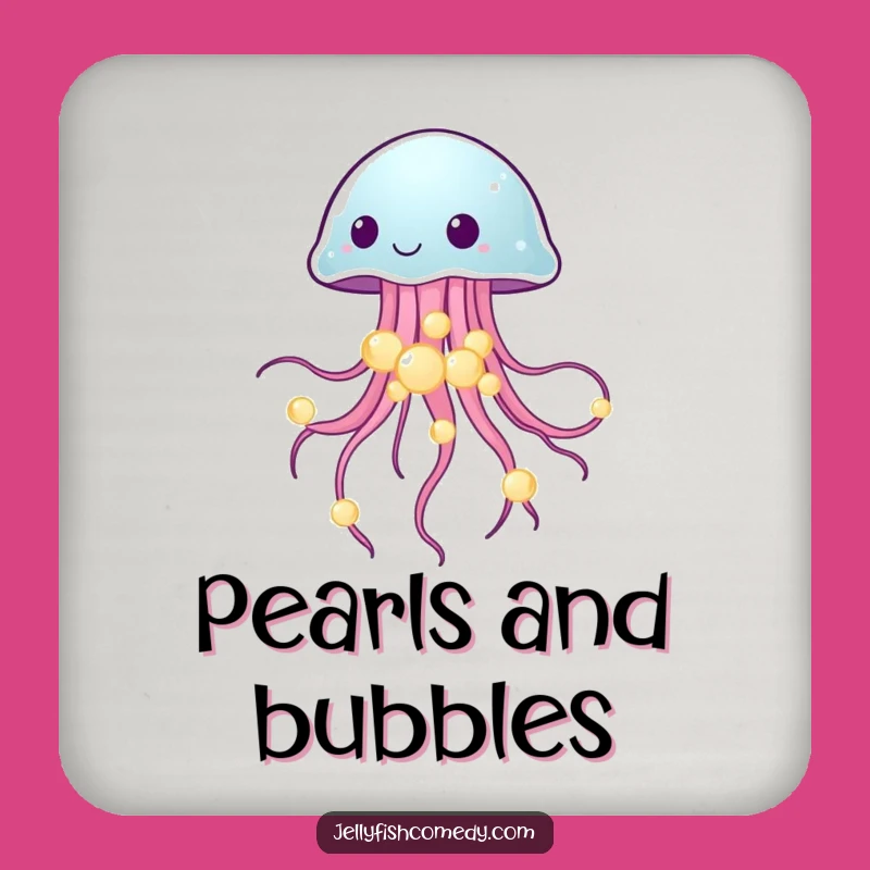 Funny Jellyfish Pearl Drink Coaster: Protect Surfaces with Underwater Glamour