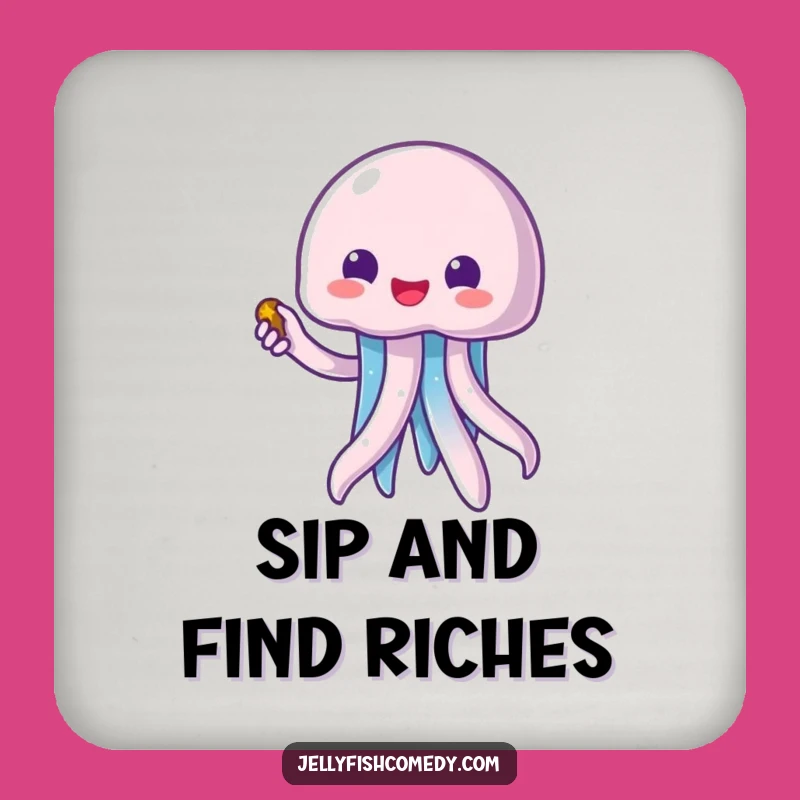 Funny Kawaii Jellyfish Treasure Coaster - Protect Surfaces with Style!