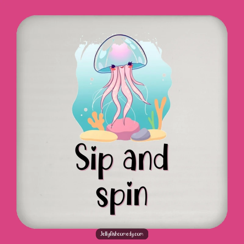 Funny Jellyfish Current Spin Coaster: Elegant Cartoon Set for Smooth Protection